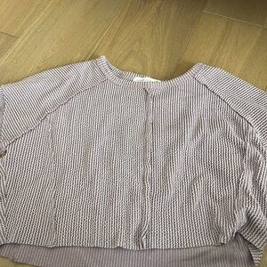 Altar'd State Lavender Off-the-Shoulder Sweater